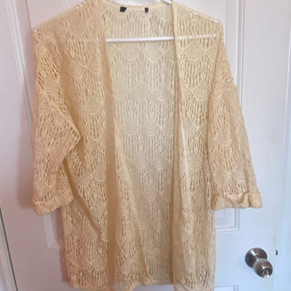 Cream Open lace Cardigan